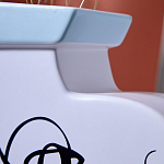 Ваза плоская белая с абстрактными черными линиями в форме лиц Faces of Imagination варинант исполнения - 5 | Loft Concept в Москве