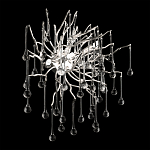 Бра с лучеобразным основанием и подвесками из прозрачного стекла в виде длинных капель Droplet Chandelier варинант исполнения - 10 | Loft Concept в Москве