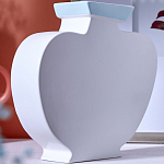 Ваза плоская белая с абстрактными черными линиями в форме лиц Faces of Imagination варинант исполнения - 7 | Loft Concept в Москве