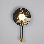 Бра круглое с каменным основанием и плафоном из стекла в форме шара Shaw Marble Lighting варинант исполнения - 2 | Loft Concept в Москве