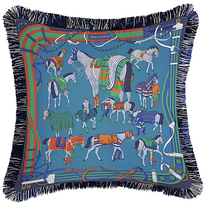 Декоративная подушка Hermes Horses Turquoise 130
