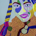 Картина с вышивкой Портрет wall panel People with the yellow ear 3 варинант исполнения - 1 | Loft Concept в Москве