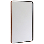 Зеркало прямоугольное в металлической раме с кожаной отделкой Loft in Reflection варинант исполнения - 2 | Loft Concept в Москве