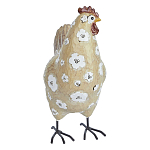 Статуэтка курица с белым цветочным узором и металлическими ножками Rustic Chicken варинант исполнения - 1 | Loft Concept в Москве