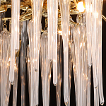 Люстра золотого цвета с декоративными ветками и длинными прозрачными стеклянными подвесами в форме сосулек Droplet Chandelier варинант исполнения - 5 | Loft Concept в Москве