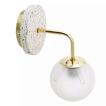 Бра с белым матовым плафоном в форме шара Round White Matte Lampshade варинант исполнения - 2 | Loft Concept в Москве