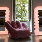 Дизайнерское плюшевое розовое кресло в форме руки Poltronova Joe Plush Taffy Pink Armchair варинант исполнения - 4 | Loft Concept в Москве