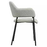Стул мягкий с подлокотниками Chair Gray Upholstery Boucle варинант исполнения - 2 | Loft Concept в Москве