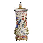 Ваза фарфоровая с птицей на бронзовой ветке и цветочной росписью Garden of Eden варинант исполнения - 4 | Loft Concept в Москве