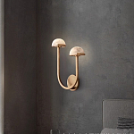 Бра с 2-мя мраморными плафонами на латунном корпусе Light Warm Light варинант исполнения - 1 | Loft Concept в Москве