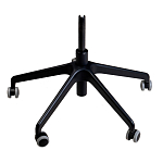 Стул с мягкой бежевой обивкой из велюра и подъемно-поворотным механизмом на черных колесиках Harper Beige варинант исполнения - 4 | Loft Concept в Москве