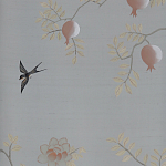 Обои ручная роспись Summer Night Blossom Colourway SC-122 on Wood Ash slub silk варинант исполнения - 1 | Loft Concept в Москве