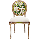 Стул бежевый из натурального бука с изображением птицы в саду Blooming Colored Birds варинант исполнения - 1 | Loft Concept в Москве