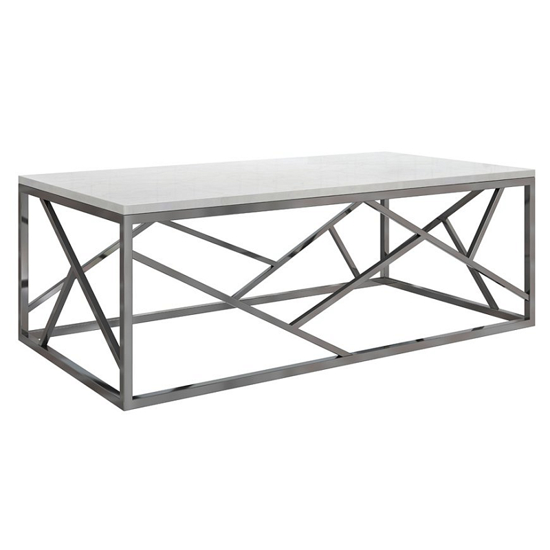   Serene Furnishing Chrome Marble Top coffee table     | Loft Concept 