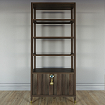 Стеллаж со стеклянными полками Elsa Dreams Walnut варинант исполнения - 6 | Loft Concept в Москве