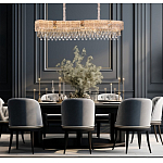 Люстра волнистой формы с каскадом из прозрачного хрусталя Constant Sparks варинант исполнения - 3 | Loft Concept в Москве