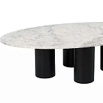 Кофейный столик овальный с мраморной столешницей на 4-х массивных ножках Demonstration of Taste варинант исполнения - 1 | Loft Concept в Москве