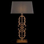 Настольная лампа на ажурном чугунном основании с тканевым серым абажуром Openwork Lamp варинант исполнения - 2 | Loft Concept в Москве