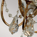  Бра в классическом стиле с 3-мя лампами в виде свеч на овальном зеркальном основании с хрустальными подвесками и подсвечниками Feiss варинант исполнения - 2 | Loft Concept в Москве