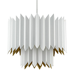 Люстра белая с гофрированным двойным абажуром Corrugated Double Lampshade варинант исполнения - 2 | Loft Concept в Москве