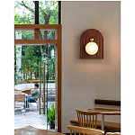 Настенный светильник с деревянным резным основанием Wood Wall Lamp варинант исполнения - 3 | Loft Concept в Москве