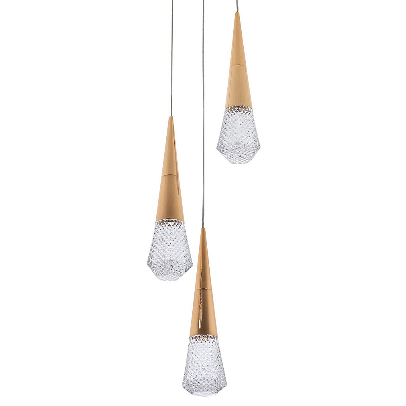    Acrylic Droplet Trio Gold Hanging Lamp     | Loft Concept 