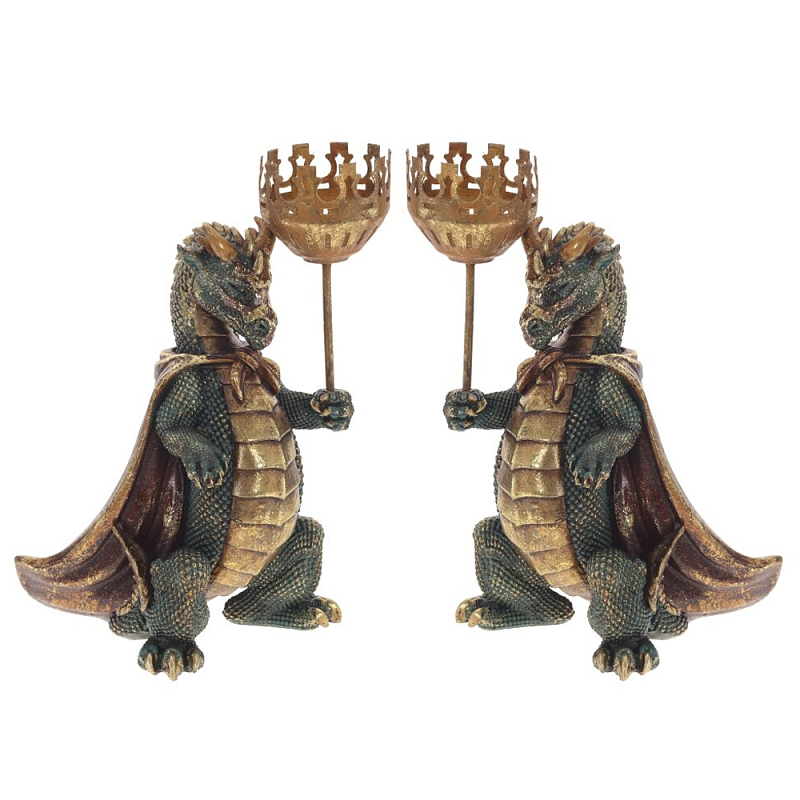     Dragon candlestick Green Gold Brown L or R      | Loft Concept 