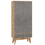 Шкаф с фасадом цвета серый бетон Grace of Furniture варинант исполнения - 1 | Loft Concept в Москве