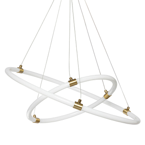 Люстра подвесная с двумя пересекающимися белыми светодиоидными кольцами Luke Lampco Tracer Lamp