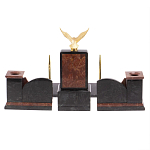 Настольный письменный набор из лемезита и змеевика с декором в виде Орла в подарочной упаковке Successful Leader варинант исполнения - 6 | Loft Concept в Москве