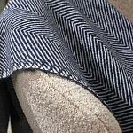 Плед из шерсти мериноса темно-синего цвета 130×180 см Indigo Waves варинант исполнения - 5 | Loft Concept в Москве