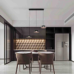 Люстра подвесная с тремя матовыми черными плафонами Obsidian Touch варинант исполнения - 4 | Loft Concept в Москве