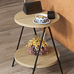 Стол приставной с 2-мя круглыми столешницами из дерева ESSEL OAK варинант исполнения - 4 | Loft Concept в Москве