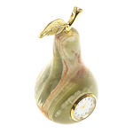 Часы настольные в виде груши из натурального камня Оникс Stone Clock варинант исполнения - 2 | Loft Concept в Москве