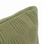Подушка из хлопка рельефной вязки зеленого цвета Eden Line варинант исполнения - 2 | Loft Concept в Москве