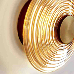 Бра с рельефным круглым плафоном янтарного цвета Savio Glass Disc Light варинант исполнения - 3 | Loft Concept в Москве