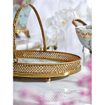 Блюдо овальное с ручкой и голубым фарфоровым дном с цветочным рисунком Blue Garden варинант исполнения - 4 | Loft Concept в Москве