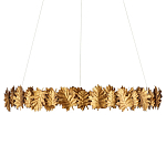 Люстра круглая с декором в виде листьев дуба золотого цвета Autumn Leaves варинант исполнения - 3 | Loft Concept в Москве
