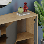 Комод цвета древесины с 3-мя дверцами и выдвижным ящиком темно-серого цвета SPARK CONSOLE OAK ANTHRACITE варинант исполнения - 4 | Loft Concept в Москве