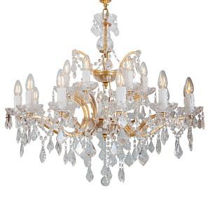 Люстра 19th c. Rococo IRON & CLEAR CRYSTAL GOLD Chandelier 18