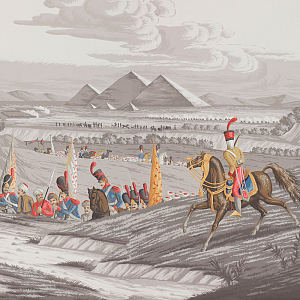 Обои ручная роспись Napoleon's Campaign in Egypt Aurore on Crystal Grey scenic paper