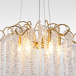 Люстра подвесная с изогнутыми золотистыми элементами и хрустальными подвесками FAIRYTREE Light варинант исполнения - 3 | Loft Concept в Москве