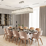 Прямоугольная люстра с хрустальными подвесками Crystal Art Chrome Rectangular Chandelier варинант исполнения - 2 | Loft Concept в Москве