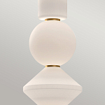 Подвесной светильник белого цвета с тремя геометрическими плафонами Alora Mood варинант исполнения - 9 | Loft Concept в Москве