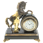 Часы настольные бронзовые с декором в виде коня Horse Stone Clock варинант исполнения - 5 | Loft Concept в Москве
