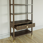 Стеллаж Elsa Dreams Walnut со стеклянными полками и ящиком варинант исполнения - 3 | Loft Concept в Москве