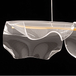 Люстра линейная с 3-мя белыми волнистыми плафонами Wave Line варинант исполнения - 6 | Loft Concept в Москве