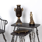 Ваза черного цвета из фарфора с золотистым узором и бронзовыми элементами Eden Garden porcelain and bronze варинант исполнения - 3 | Loft Concept в Москве