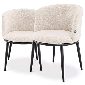 Комплект из двух стульев Eichholtz Dining Chair Filmore Set of 2 Boucle Cream