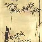 Обои ручная роспись Bamboo Quicksilver on Warm Gold gilded tea paper варинант исполнения - 1 | Loft Concept в Москве